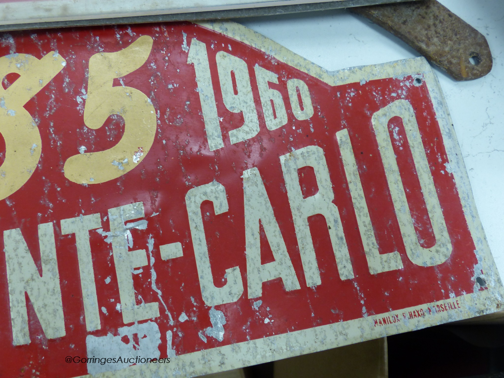 Two Rallye Monte Carlo aluminium rally number, plates, 1960 and 1961